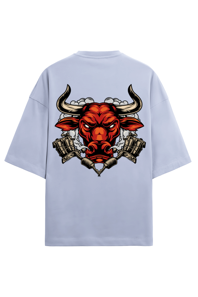 Angry Bull Printed Terry Oversized T-Shirt