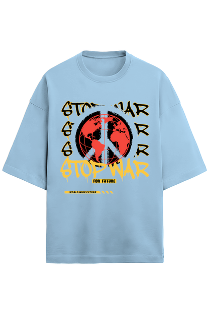 **“Stop War” Terry Oversized Tee**