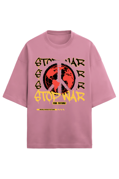 **“Stop War” Terry Oversized Tee**