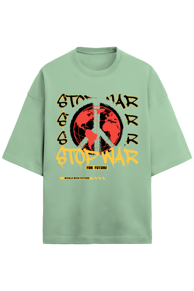 **“Stop War” Terry Oversized Tee**