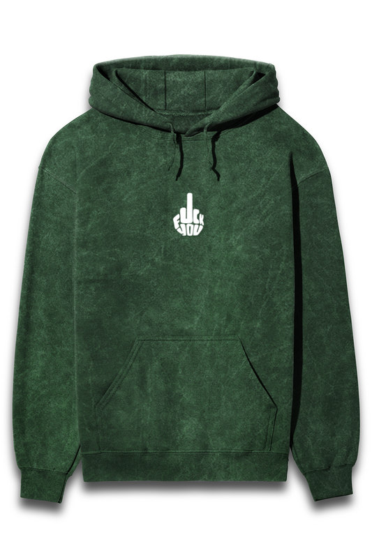 "Acid Wash hoodie with puff print"