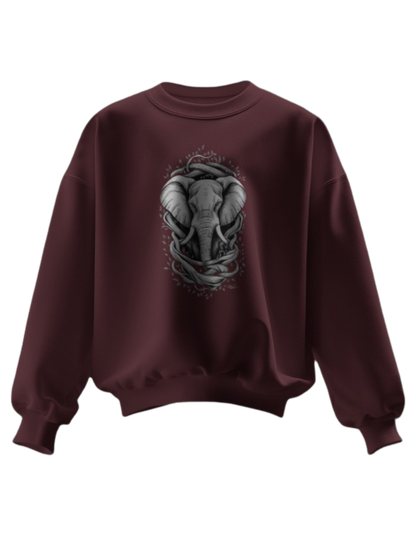 "Wild and Cozy: Oversized Sweatshirts Featuring Elephant Prints"