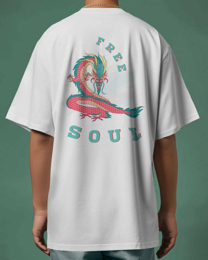 "Free Soul" Oversized Printed Cotton T-Shirt