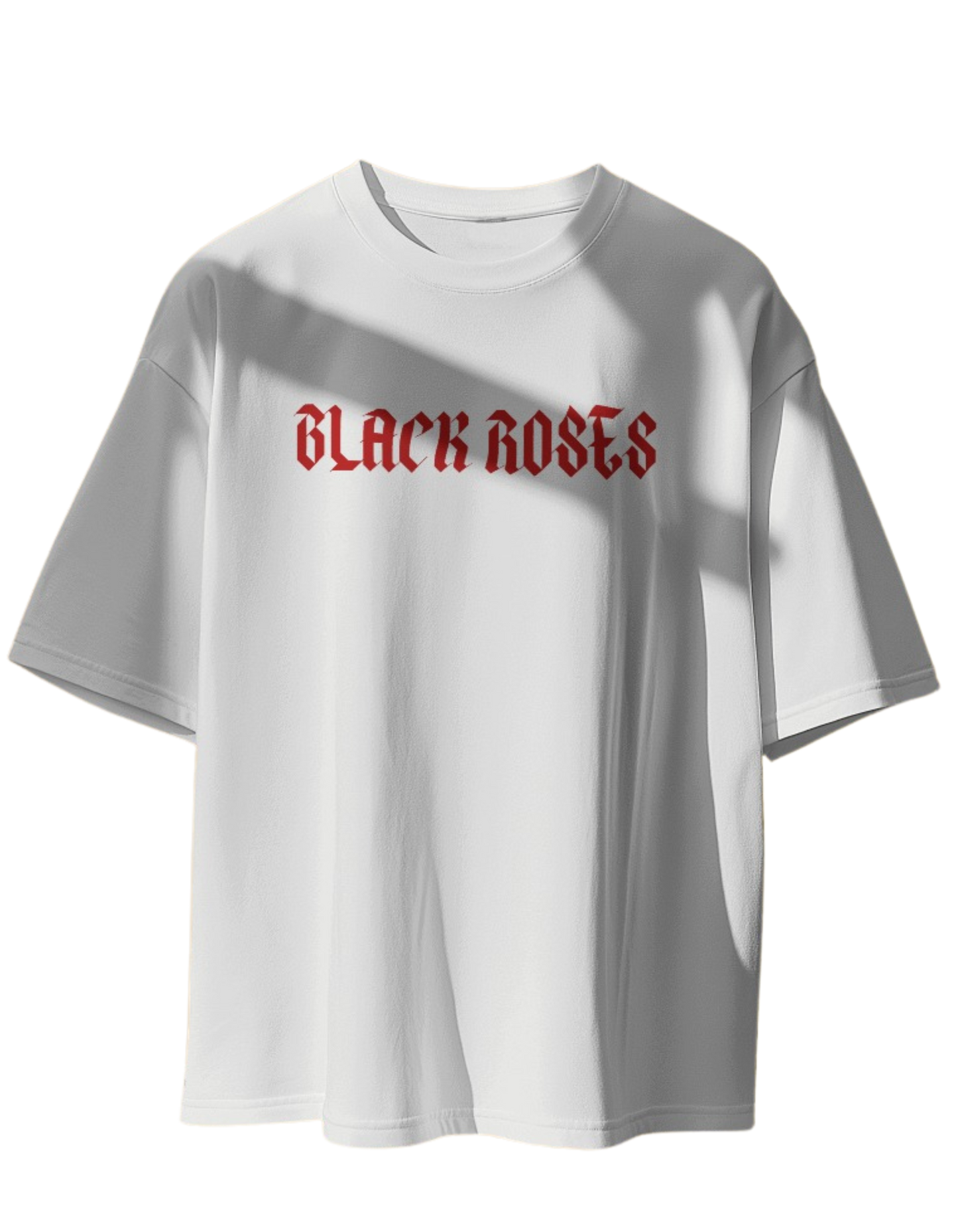 Black Roses Oversized Printed Cotton T-Shirt