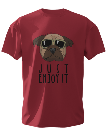 Just Enjoy It Round Neck Half Sleeve T-Shirt