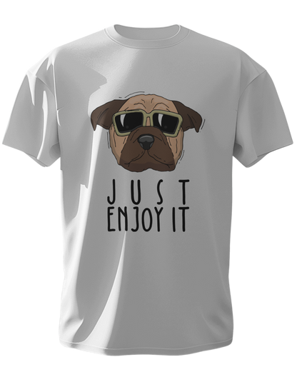 Just Enjoy It Round Neck Half Sleeve T-Shirt