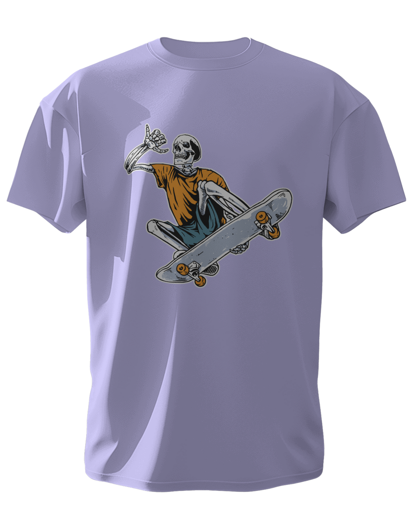 Round Neck Half Sleeve Classic T-Shirt with a graphic of a skateboarding character