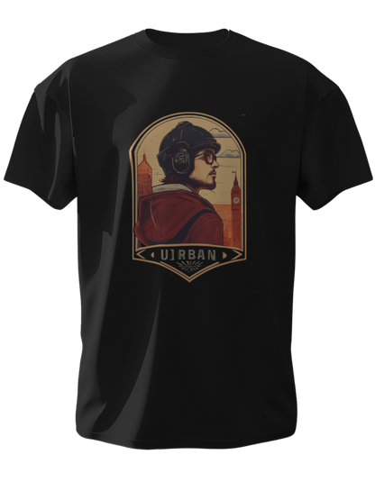 "Urban Graphic Printed Half-Sleeve T-Shirt"