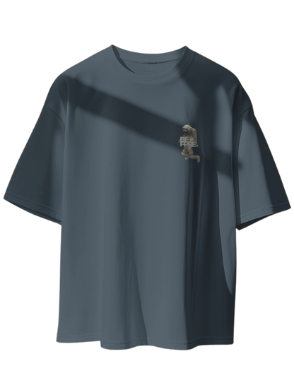 "Be Free" Oversized Printed Cotton T-Shirt