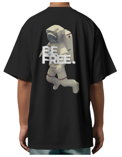 "Be Free" Oversized Printed Cotton T-Shirt