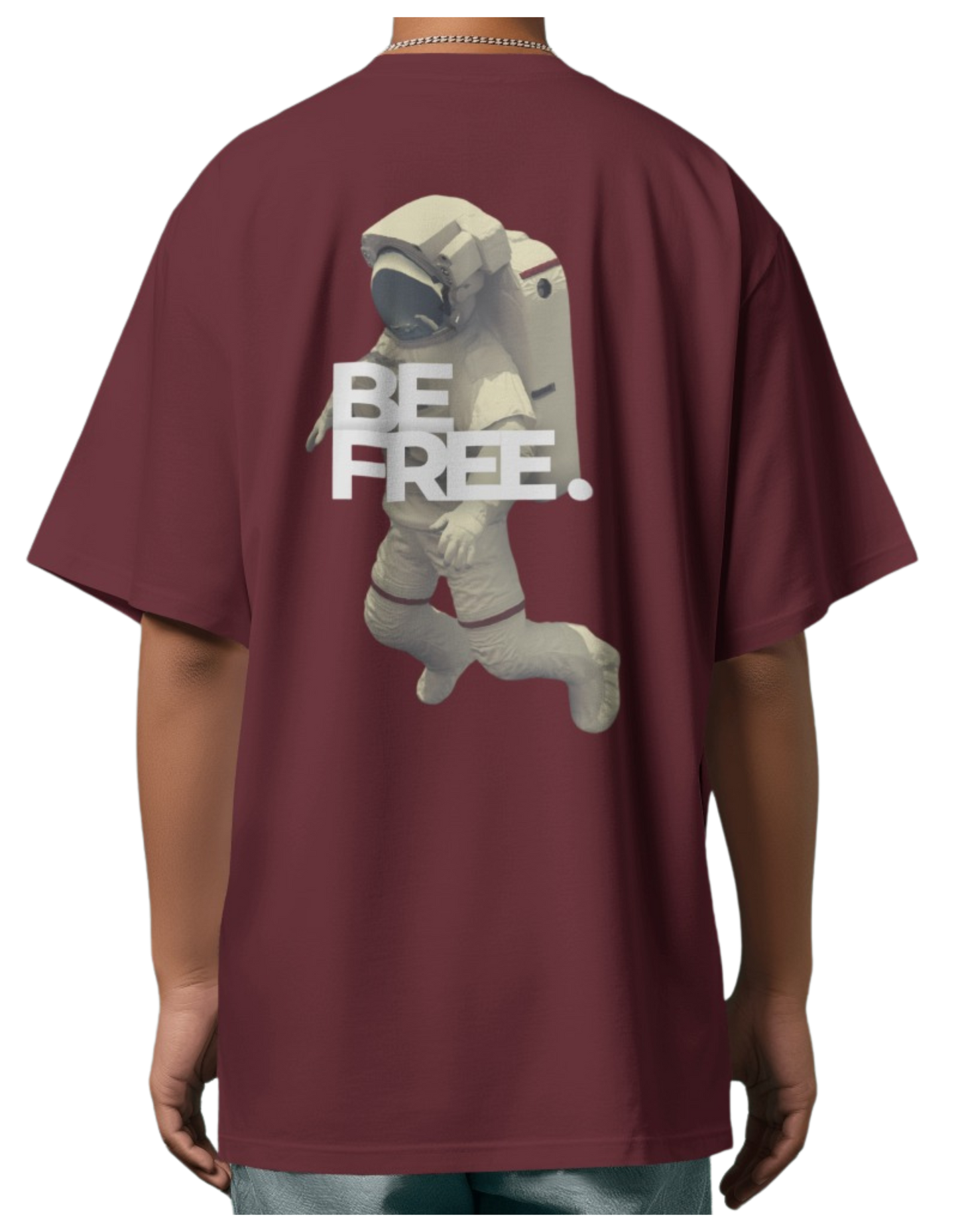 "Be Free" Oversized Printed Cotton T-Shirt