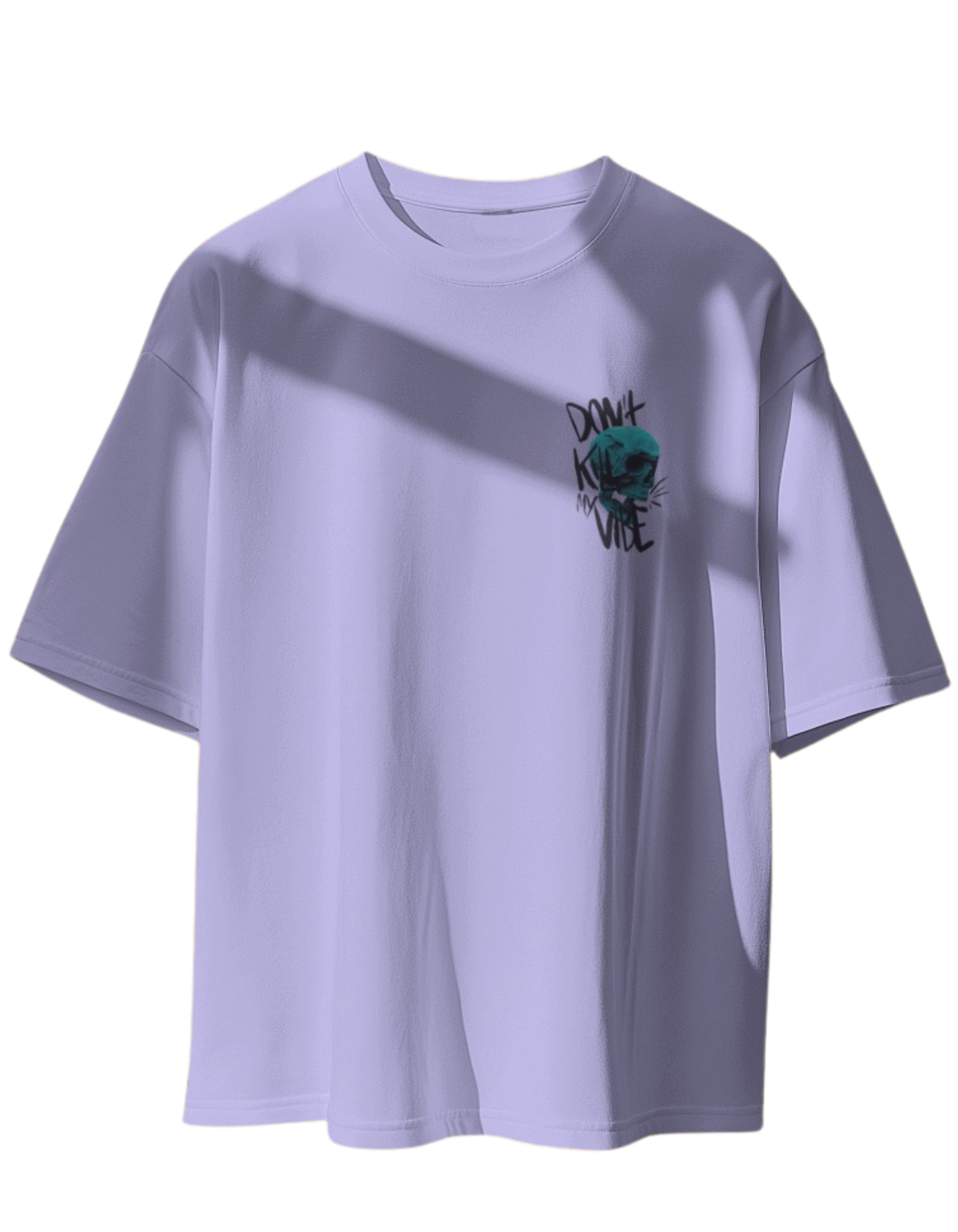 "Don't Kill My Vibe" Oversized Printed Cotton T-Shirt