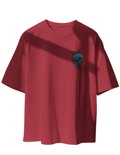 "Don't Kill My Vibe" Oversized Printed Cotton T-Shirt